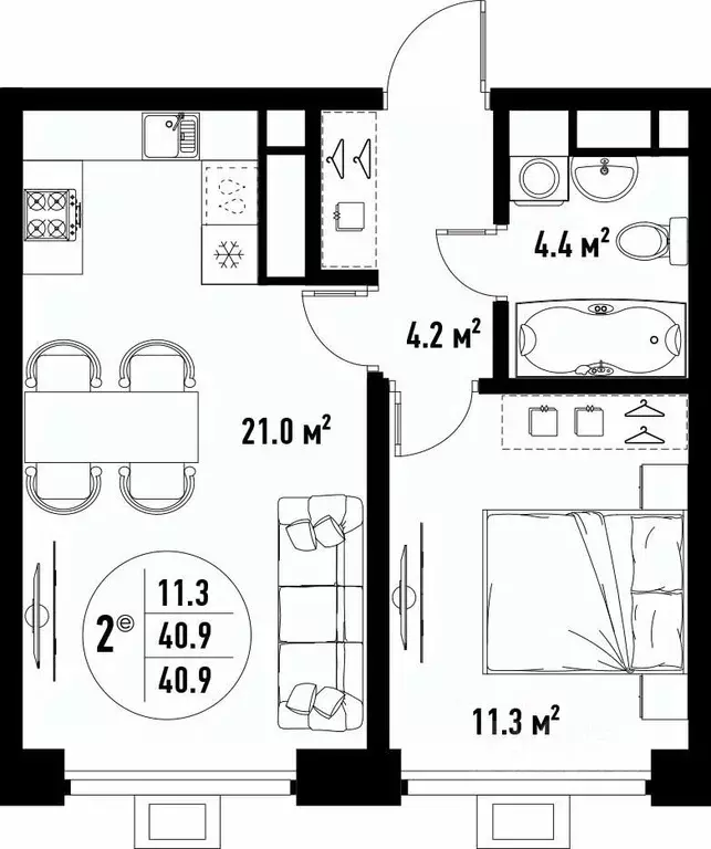 2-к кв. Астраханская область, Астрахань ул. Бэра, 29 (40.9 м) - Фото 1