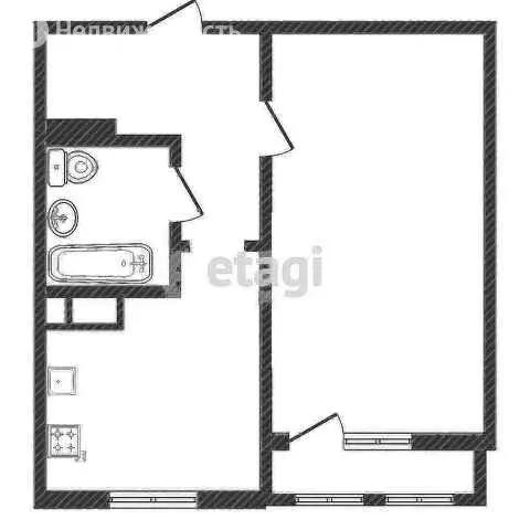 1-комнатная квартира: Кострома, Южная улица, 30 (37 м) - Фото 0