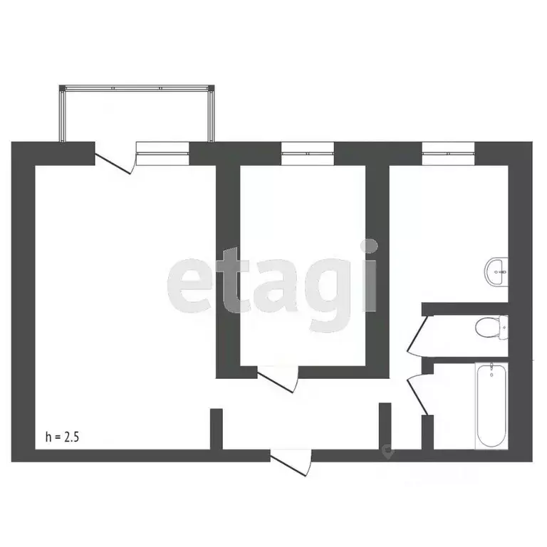 2-к кв. Бурятия, Улан-Удэ 102-й мкр, ул. Ринчино, 21 (49.6 м) - Фото 2