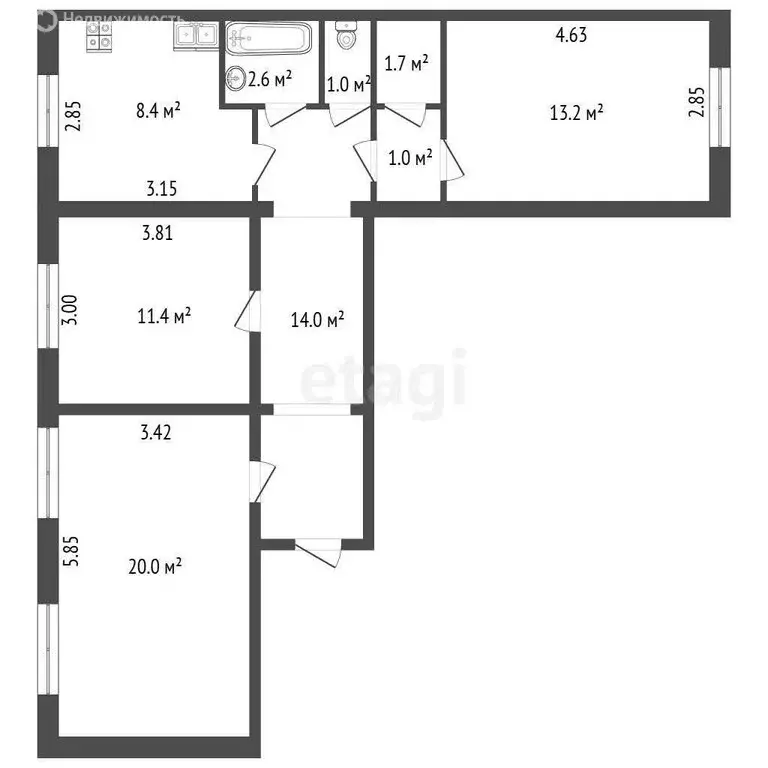 3-комнатная квартира: Санкт-Петербург, Индустриальный проспект, 27 ... - Фото 1