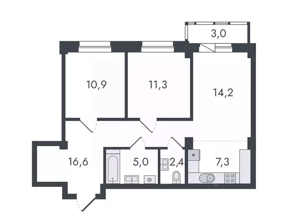 3-к кв. Кировская область, Киров ул. Чистопрудненская, 13 (70.7 м) - Фото 0