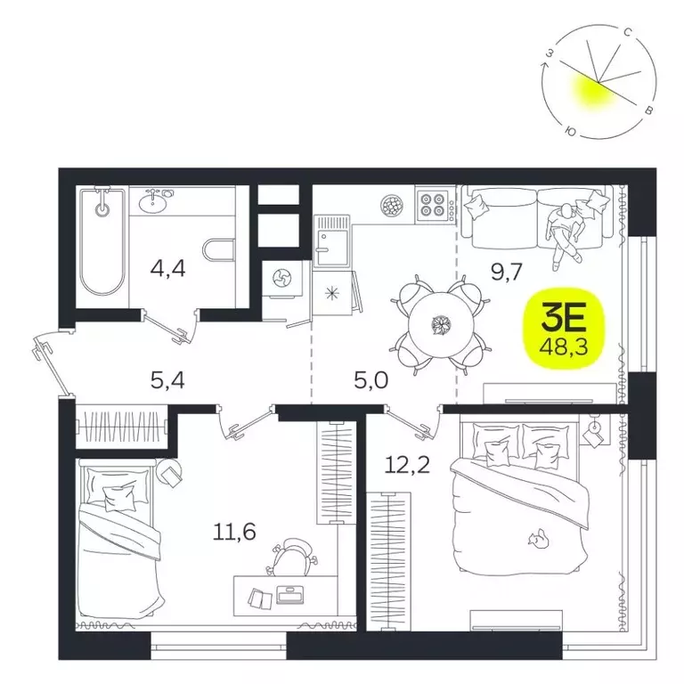 3-к кв. Свердловская область, Екатеринбург Южная Ботаника жилрайон, ... - Фото 1
