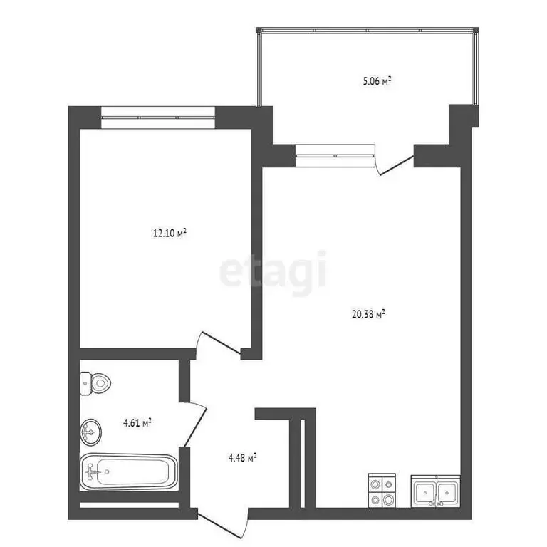 1-комнатная квартира: Тюмень, Ставропольская улица, 10 (41.57 м) - Фото 0