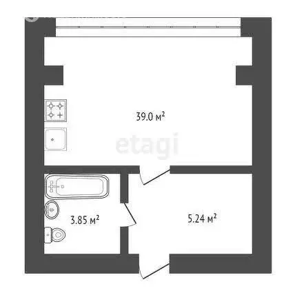 1-комнатная квартира: Нальчик, улица Мовсисяна, 9 (39 м) - Фото 0