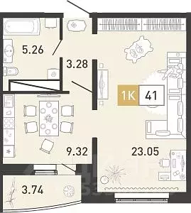 1-к кв. Тюменская область, Тюмень ул. Павла Шарова, 21 (41.2 м) - Фото 0