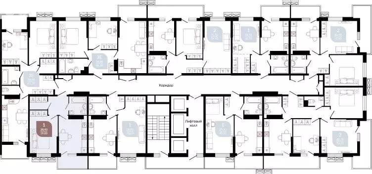 1-комнатная квартира: Краснодар, Конгрессная улица, 41 (40.91 м) - Фото 1