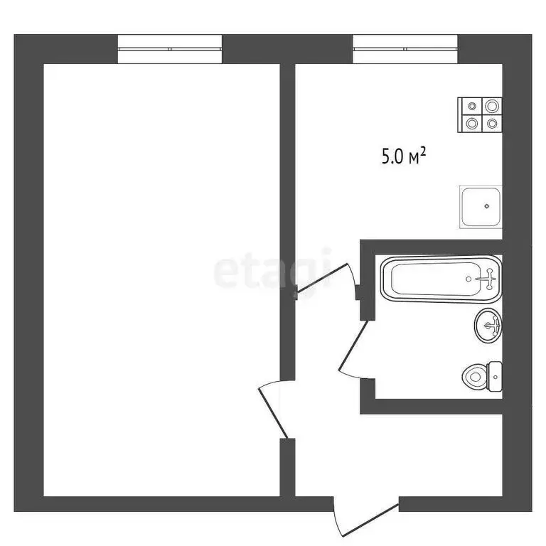 1-комнатная квартира: Тюмень, улица Червишевский Тракт, 15/4 (20.4 м) - Фото 0