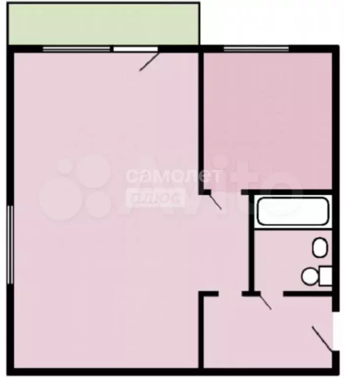 1-к. квартира, 29,8 м, 2/5 эт. - Фото 0