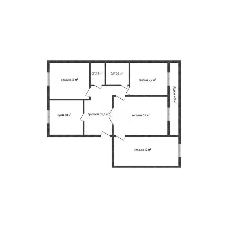 4-комнатная квартира: Адыгейск, улица Хакурате, 9 (81.3 м) - Фото 1