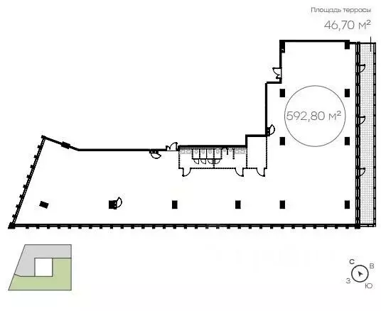 Офис в Москва ул. Обручева, Вл23 (522 м) - Фото 1