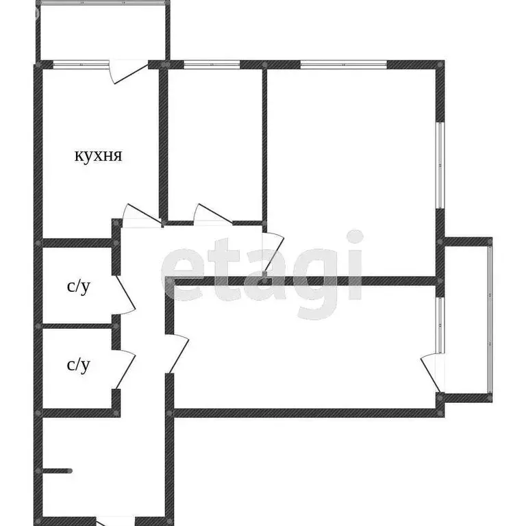 3-комнатная квартира: Тобольск, 15-й микрорайон, 29 (79.8 м) - Фото 1