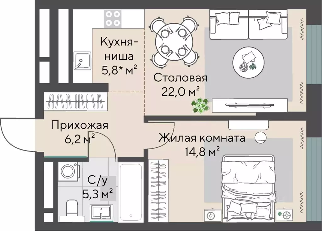 1-к кв. Свердловская область, Екатеринбург Парковый мкр, Никольский ... - Фото 2