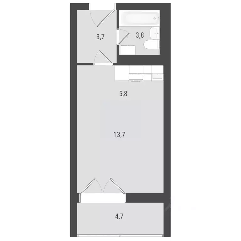 Студия Самарская область, Самара Южное ш., 13 (29.4 м) - Фото 1