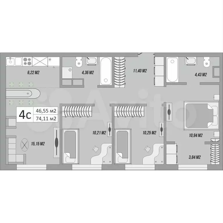 4-к. квартира, 80 м, 8/9 эт. - Фото 0