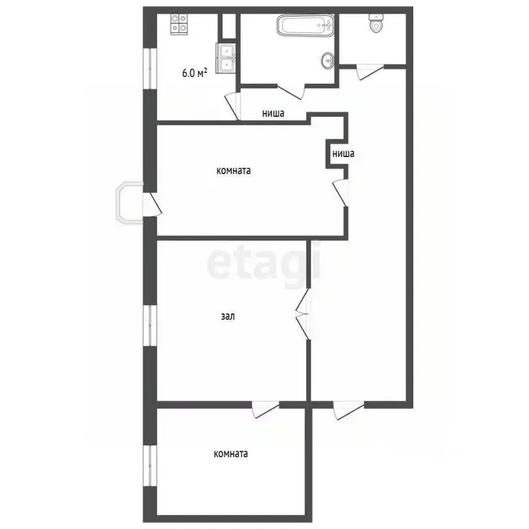 3-к кв. Тамбовская область, Тамбов ул. Степана Разина, 17 (71.2 м) - Фото 2