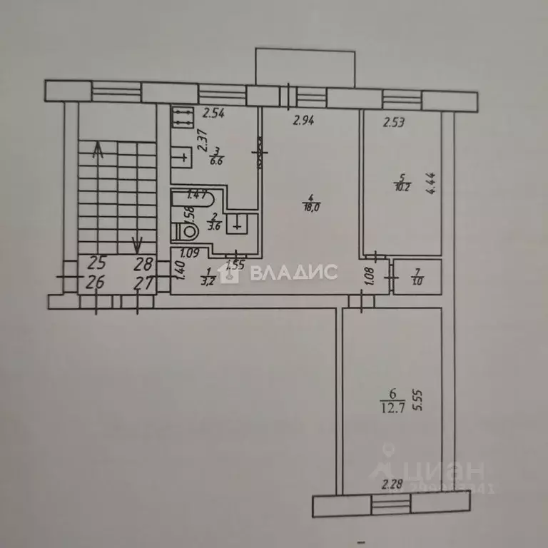 3-к кв. Калужская область, Обнинск ул. Имени Маршала Жукова, 2 (55.3 ... - Фото 0