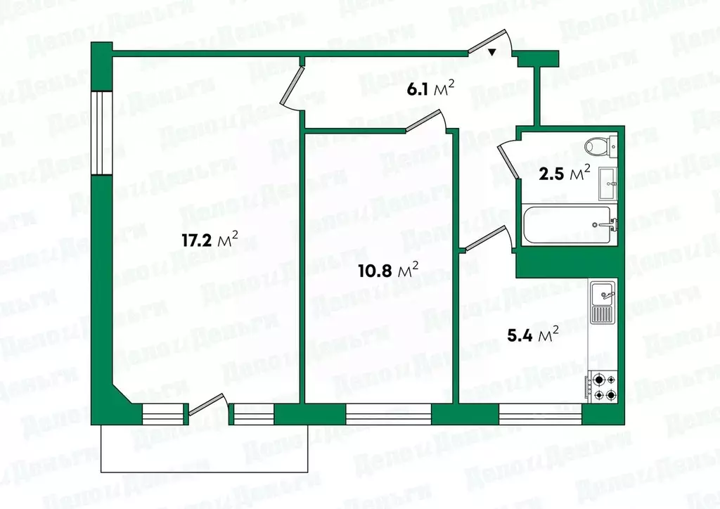 2-к кв. Кировская область, Киров ул. Калинина, 3 (42.3 м) - Фото 2
