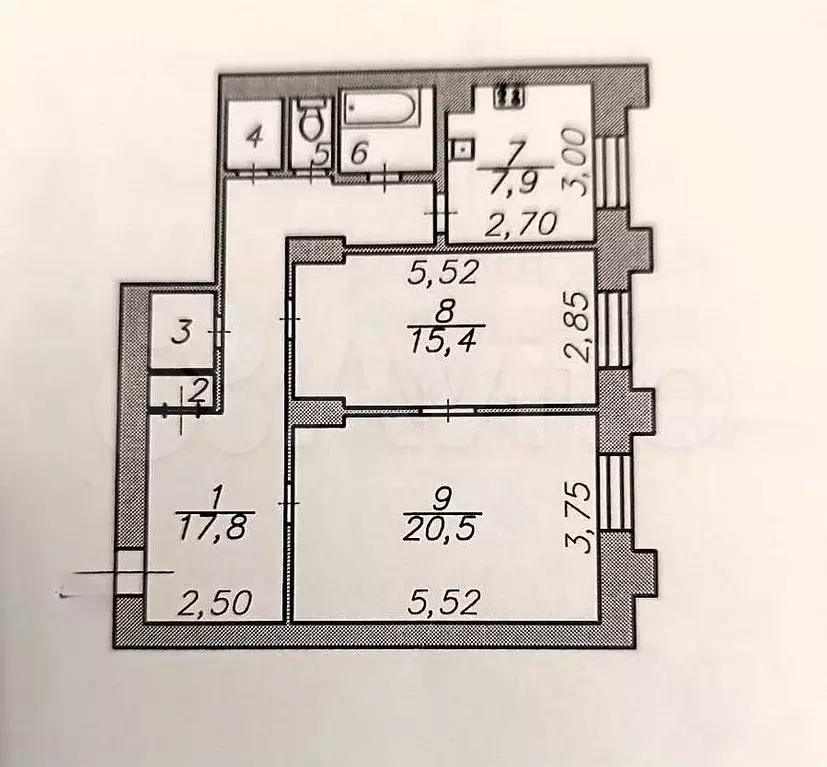 2-к. квартира, 69,6 м, 1/4 эт. - Фото 0