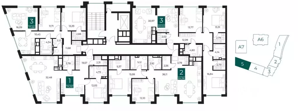2-к кв. Рязанская область, Рязань Арт Кварталы жилой комплекс (84.96 ... - Фото 2