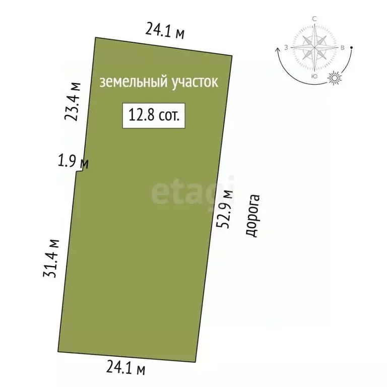Участок в Крым, Симферопольский район, с. Мирное ул. Марчика (12.84 ... - Фото 2