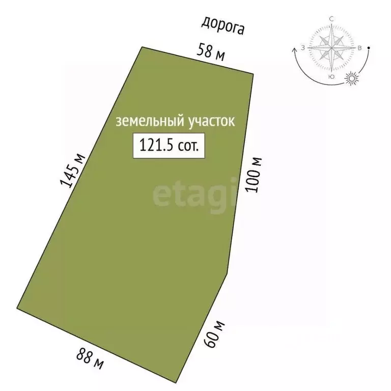 Участок в Крым, Ленинский район, с. Мысовое ул. Анджиевского (121.49 ... - Фото 1
