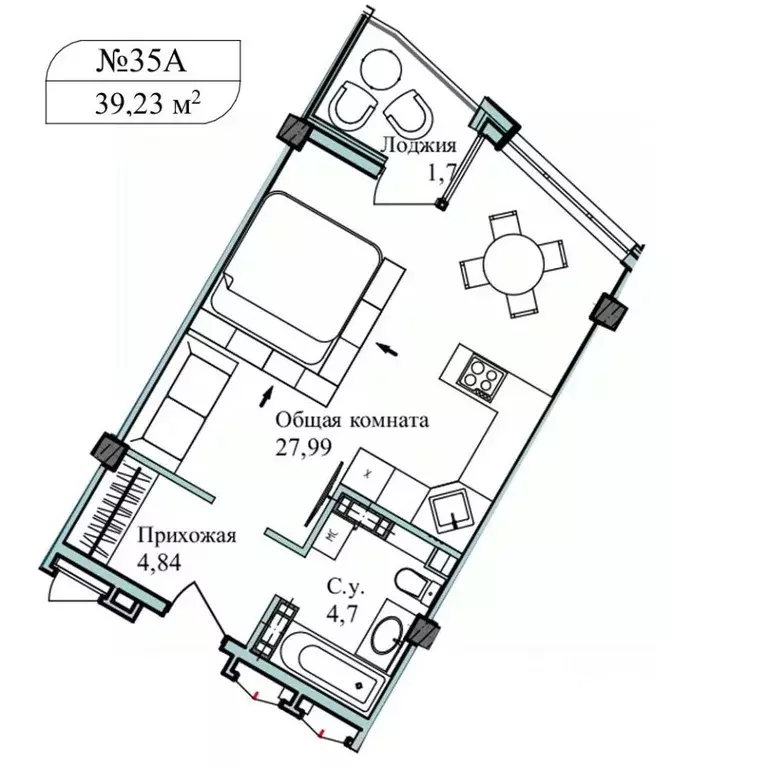 1-к кв. Севастополь ул. Летчиков, 10 (41.2 м) - Фото 0