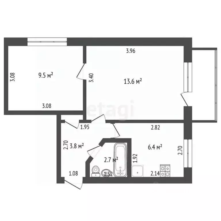 2-к кв. Оренбургская область, Оренбург Пролетарская ул., 263 (36.0 м) - Фото 0