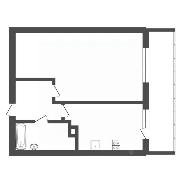 1-к кв. Тульская область, Новомосковск Пионерская ул., 18Жк2 (40.1 м) - Фото 2