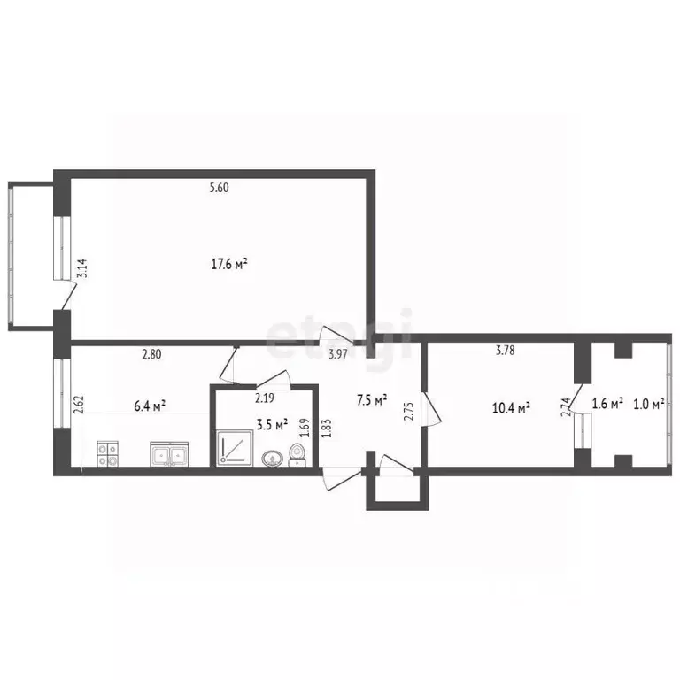 2-к кв. Крым, Евпатория ул. Некрасова, 88 (46.1 м) - Фото 2