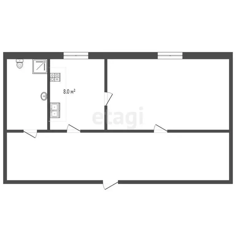 2-комнатная квартира: Бахчисарай, Партизанская улица, 10 (64.6 м) - Фото 0