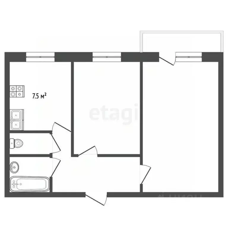 2-к кв. Московская область, Воскресенск Новлянский мкр, ул. Цесиса, 17 ... - Фото 1