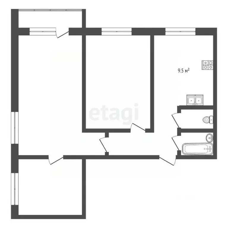 3-к кв. Хабаровский край, Комсомольск-на-Амуре Московский просп., 22 ... - Фото 2