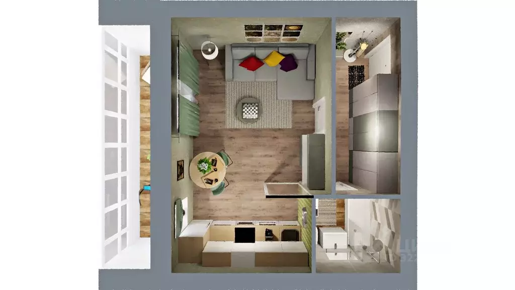 1-к кв. Башкортостан, Уфа городской округ, д. Ветошниково Город ... - Фото 1