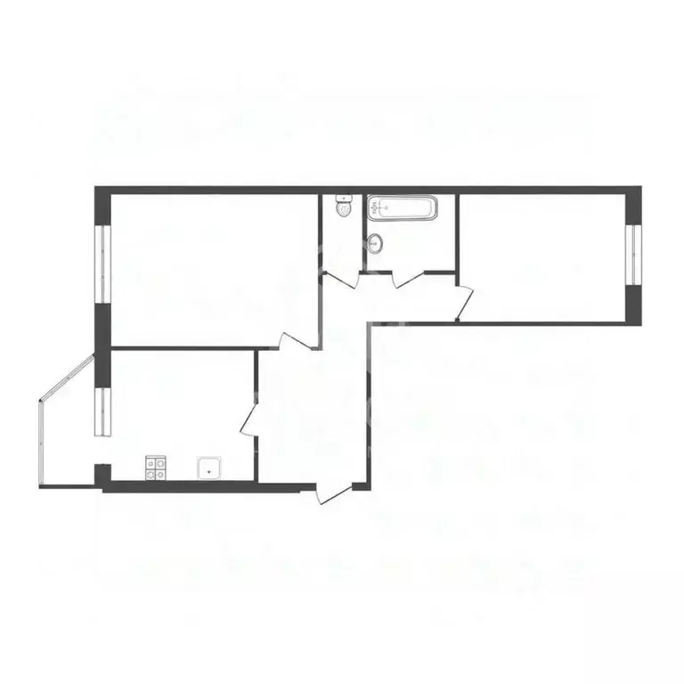 2-к кв. Ханты-Мансийский АО, Сургут ул. Островского, 17 (51.7 м) - Фото 2