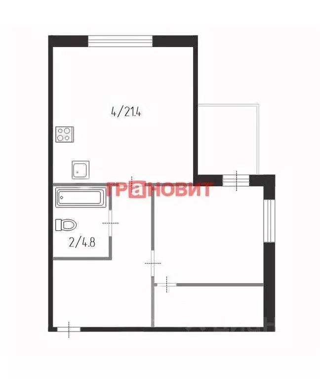Квартира, 2 комнаты, 54.6 м - Фото 0