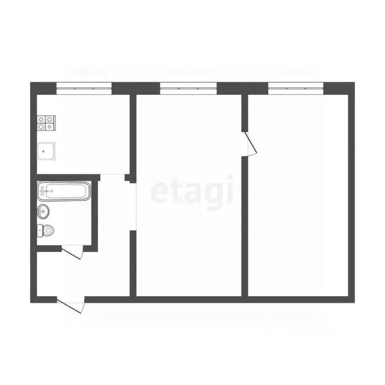 2-к кв. Тюменская область, Тюмень Ямская ул., 106 (44.6 м) - Фото 2