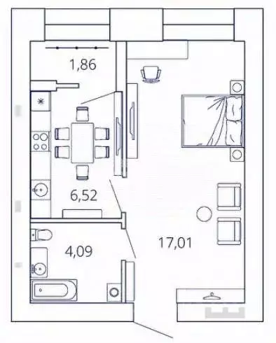 1-к кв. Рязанская область, Рязань ул. Космонавтов, 16 (29.0 м) - Фото 1