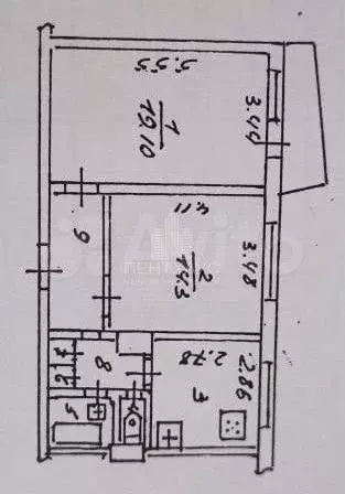 2-к. квартира, 53 м, 8/9 эт. - Фото 0