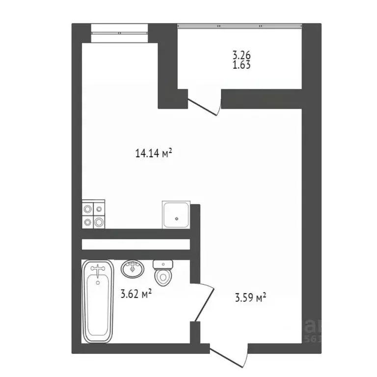 Студия Тюменская область, Тюменский муниципальный округ, д. Патрушева ... - Фото 2