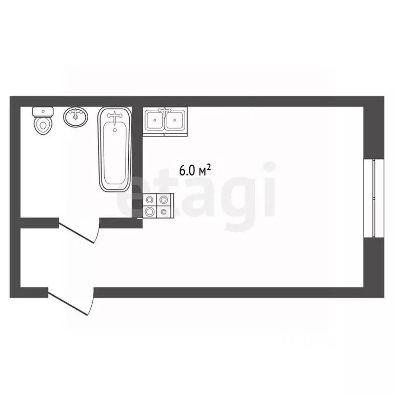 Студия Москва ул. Саларьевская, 16к5 (27.4 м) - Фото 2