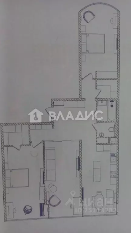 3-к кв. Краснодарский край, Краснодар ул. Имени Валерия Гассия, 4/7к2 ... - Фото 1