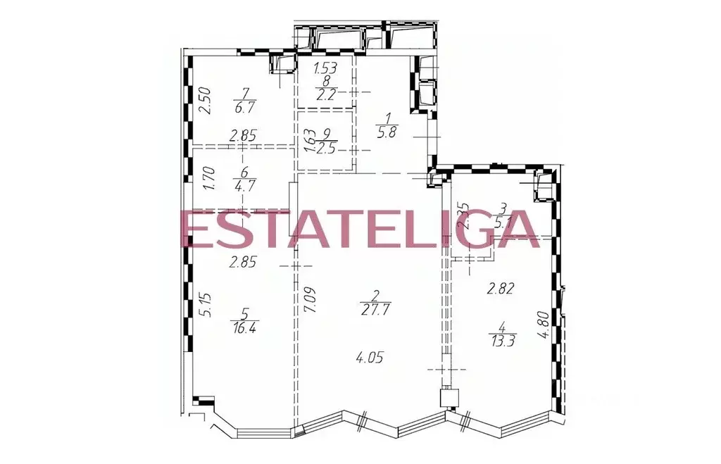 3-к кв. Москва Береговой проезд, 2 (85.0 м) - Фото 2