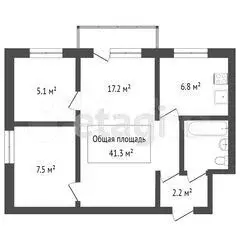 2-к. квартира, 41,3 м, 4/5 эт. - Фото 0