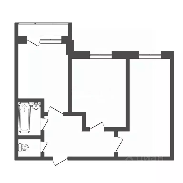2-к кв. Тульская область, Киреевск ул. Заречная, 4 (40.9 м) - Фото 2