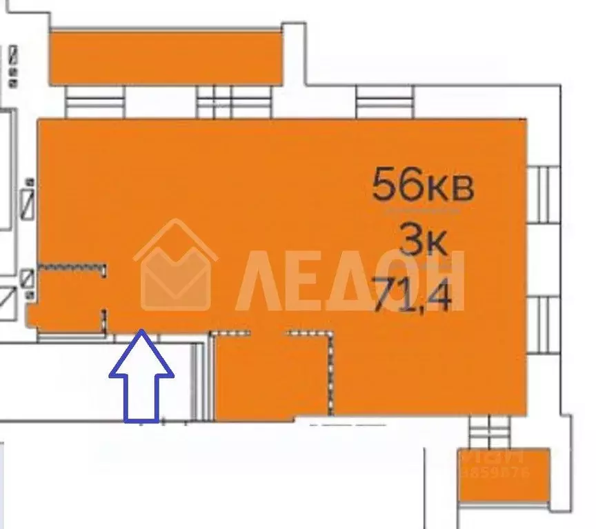 3-к кв. Омская область, Омск ул. Гусарова, 48 (71.4 м) - Фото 1
