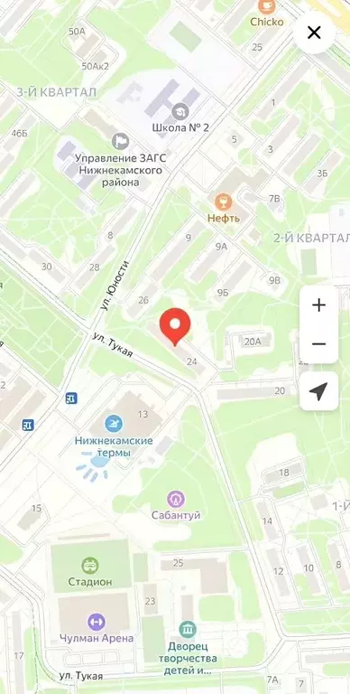 1-к кв. Татарстан, Нижнекамск Тукая ул., 24 (30.0 м) - Фото 1
