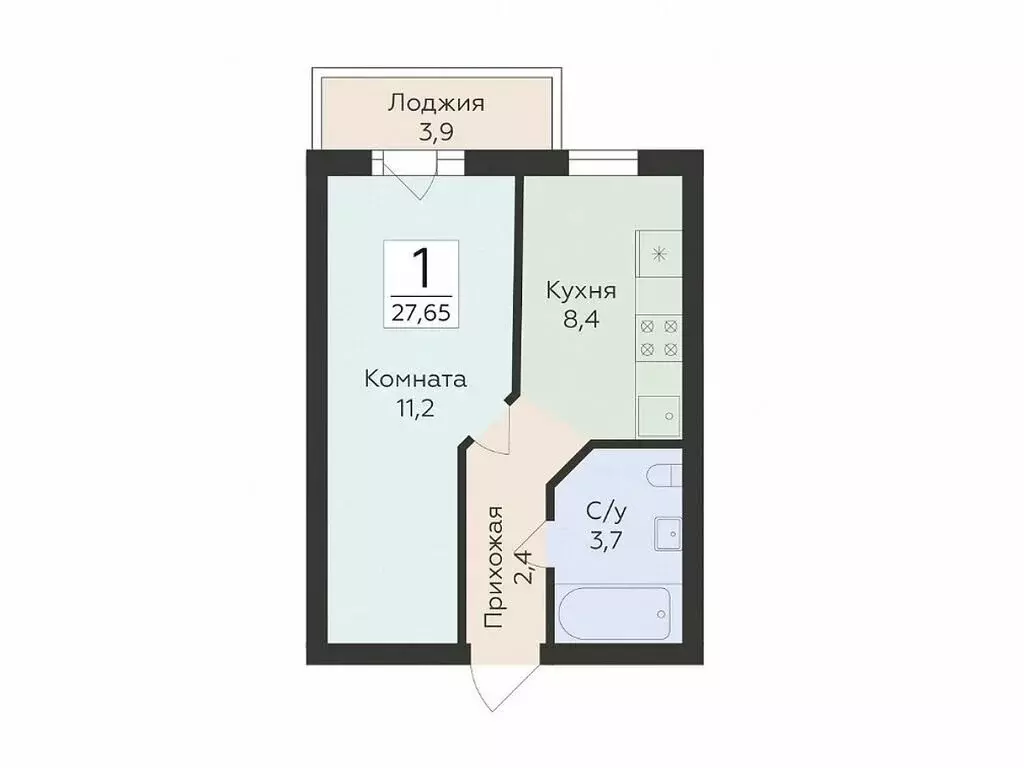 1-комнатная квартира: Самара, улица Победы, 14А (27.65 м) - Фото 0
