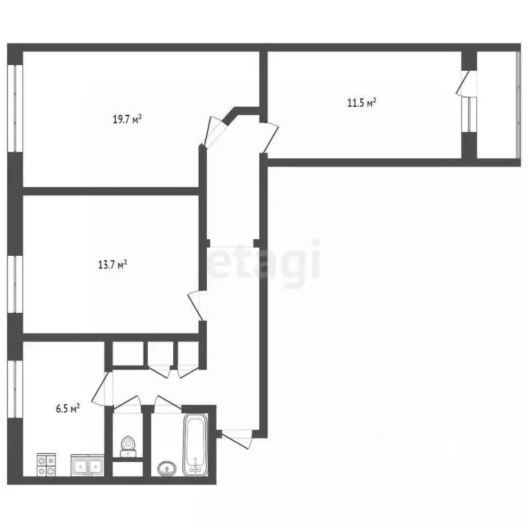 3-к кв. Москва Балаклавский просп., 46А (62.3 м) - Фото 2