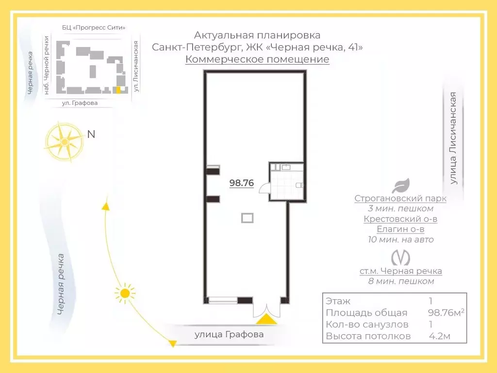Помещение свободного назначения в Санкт-Петербург наб. Черной речки, ... - Фото 2