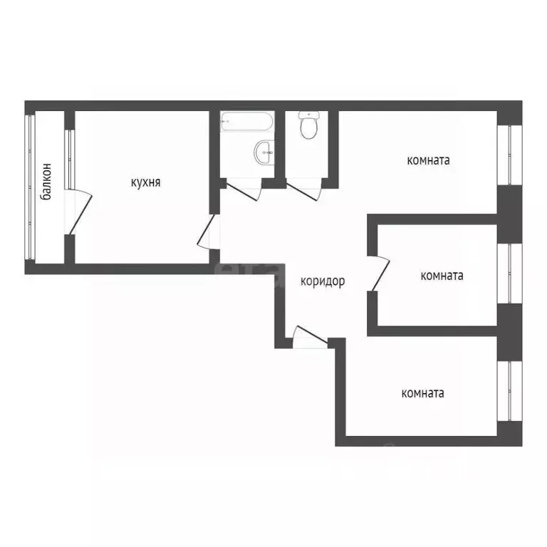 3-к кв. Курганская область, Курган Заозерный жилрайон, 4-й мкр, 15 ... - Фото 2